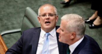 Morrison exhales as McCormack speaks in Parliament