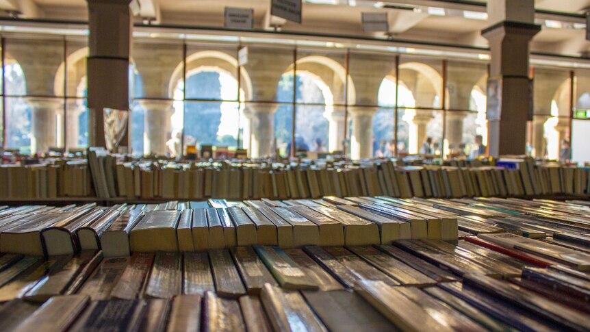 Around 100,000 books are on sale over 6 days at Winthrop Hall, 15 August 2014