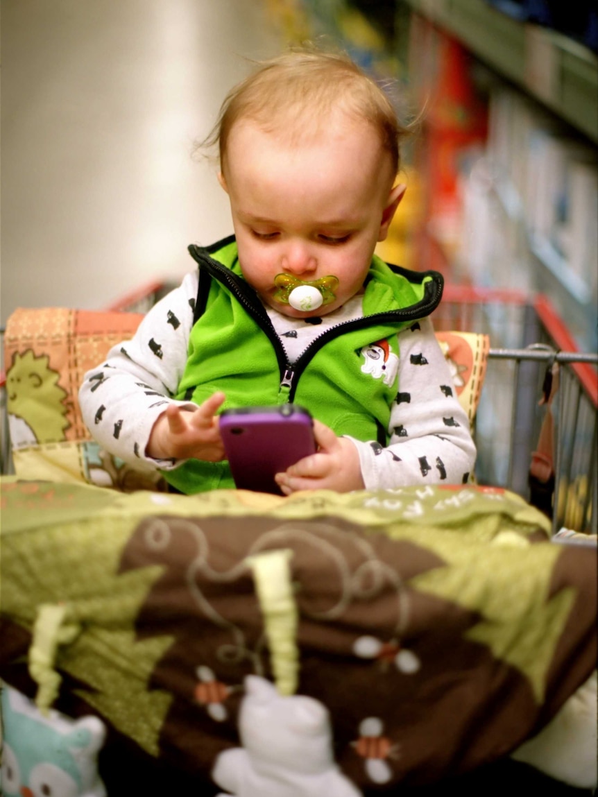 Baby on a phone