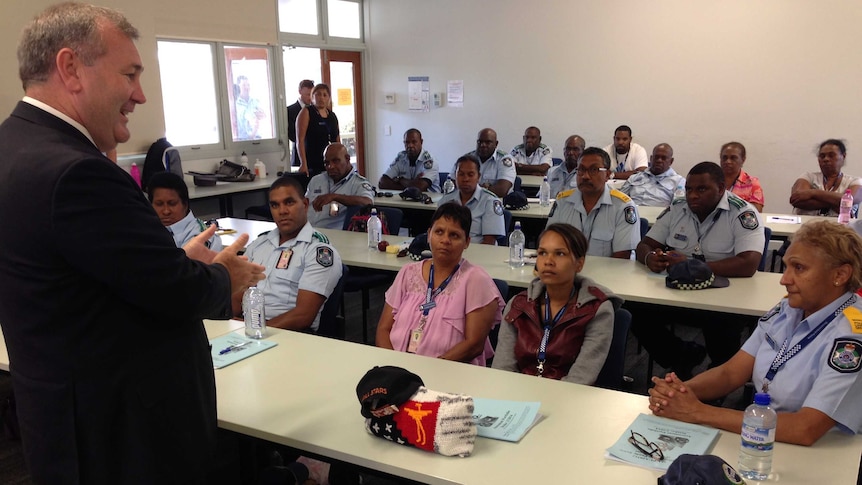 Jack Dempsey meets Torres Strait Island Police Support Officer students