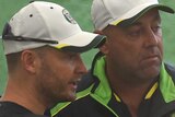 Clarke discusses tactics with Lehmann in training