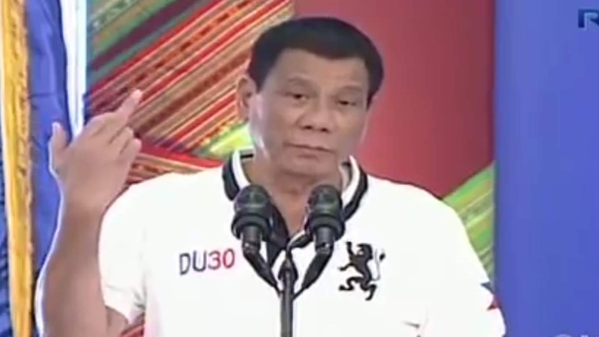 Philippines' Duterte gives middle finger to EU after criticism of drug war