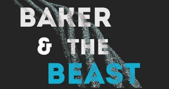 Baker & the Beast words on a black background with 'Beast' in blue