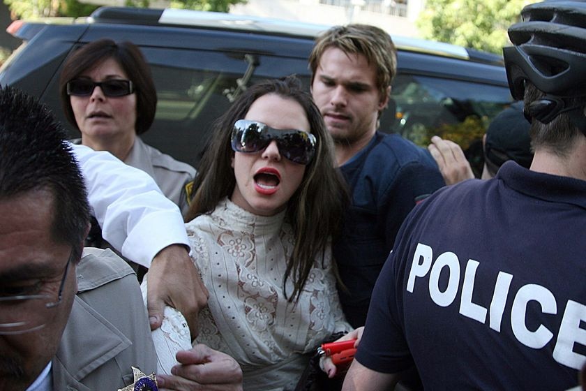 US pop star Britney Spears arrives at the Los Angeles County Superior courthouse