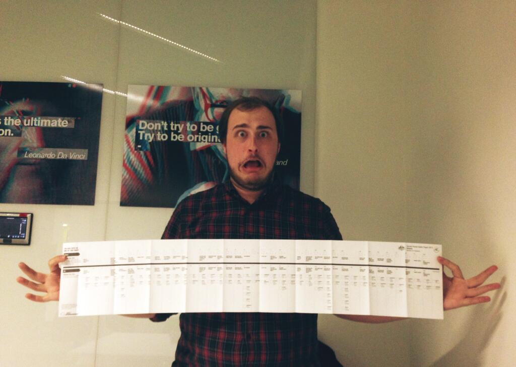 Twitter user @Br_Tr holds up mammoth ballot paper