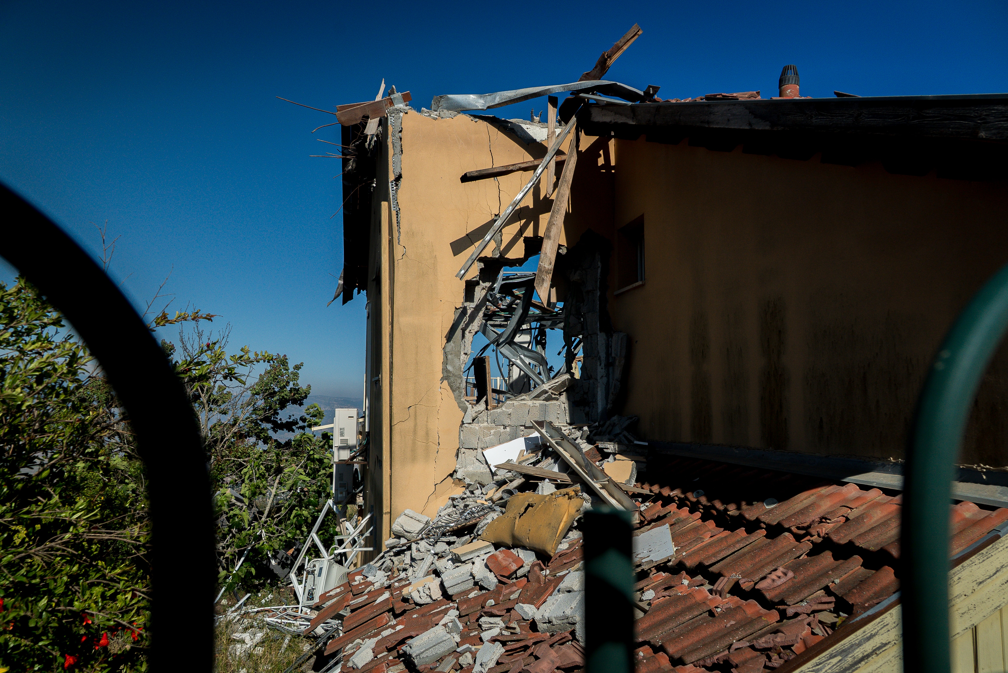 A damaged part of a house.