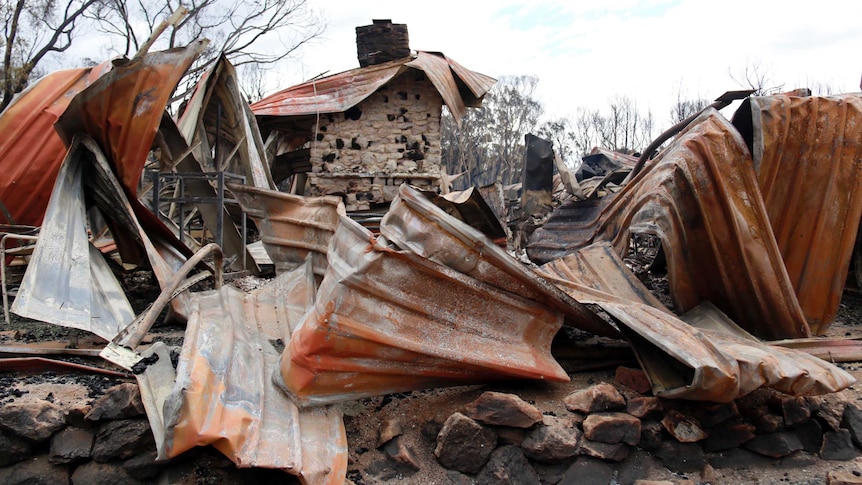 The remains of a home after the Carwoola fire.