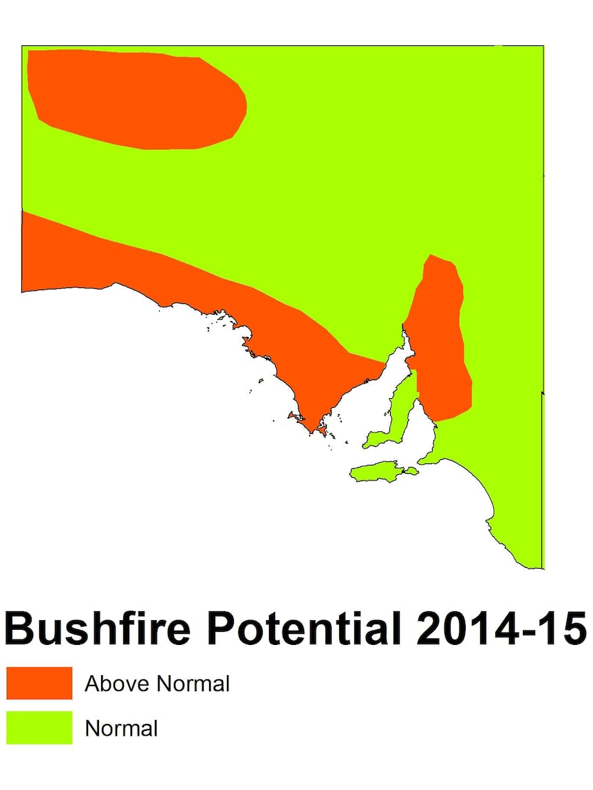 South Australia bushfire prone areas for 2014-15