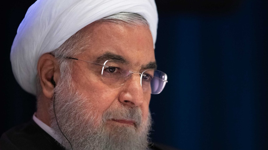 Side profile image of Iran's President Hassan Rouhani