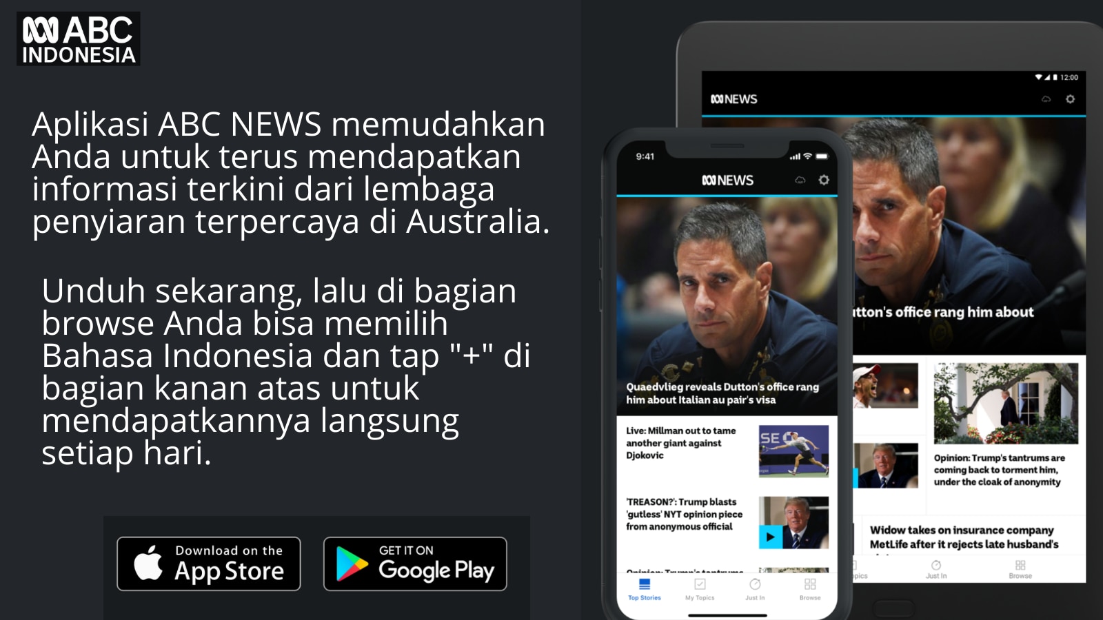 Teaser Unduh aplikasi ABC News