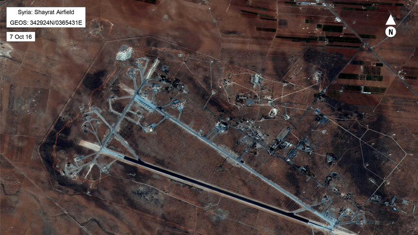 Shayrat airbase satellite image