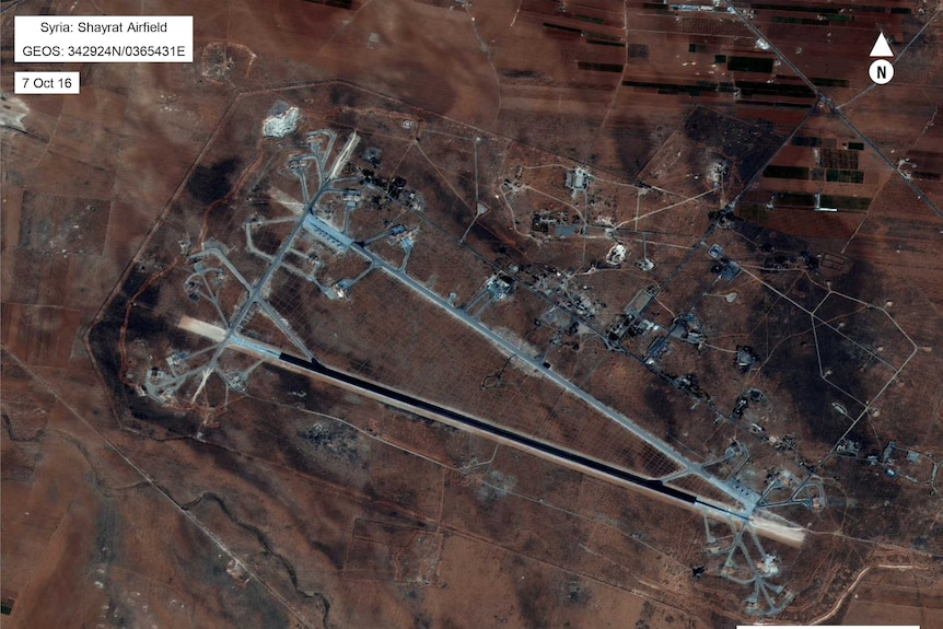 Shayrat airbase satellite image