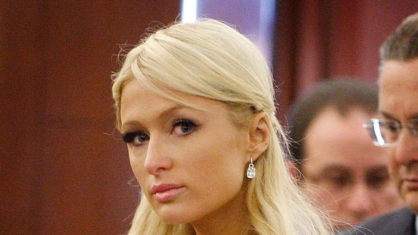 Paris Hilton arrives at court