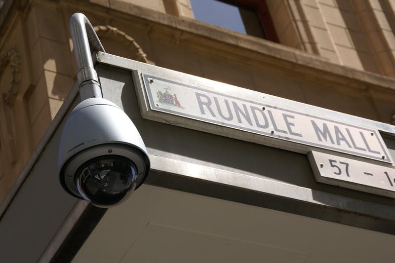 A CCTV camera in Adelaide's Rundle Mall.