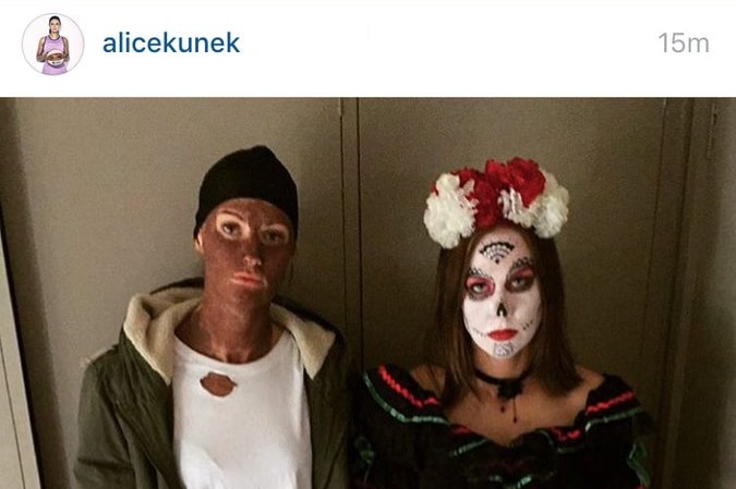Screengrab of Alice Kunek's blackface post