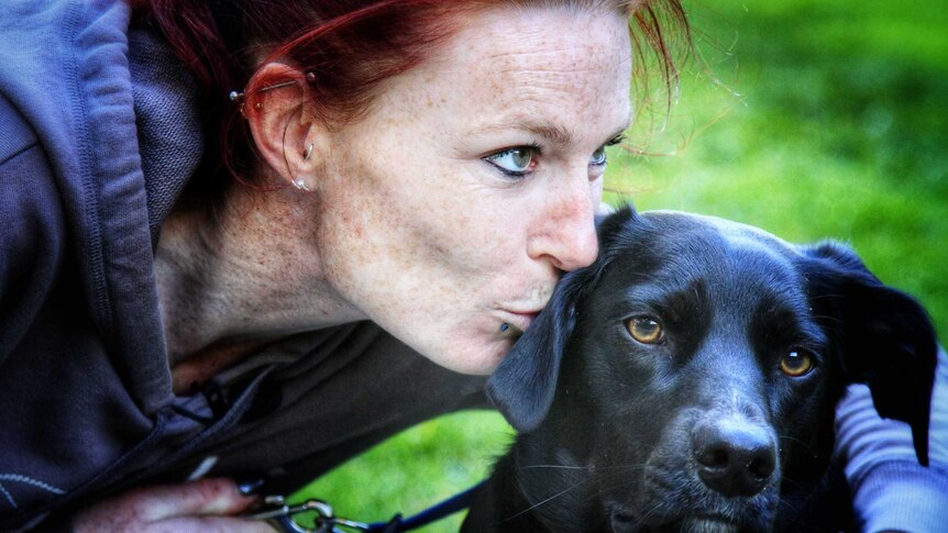 Bek Eirth with her dog Dexter.