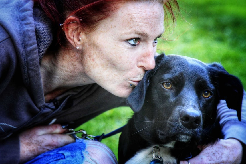 Bek Eirth with her dog Dexter.