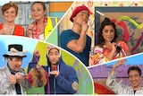 Composite picture of various Play School presenters making different gestures