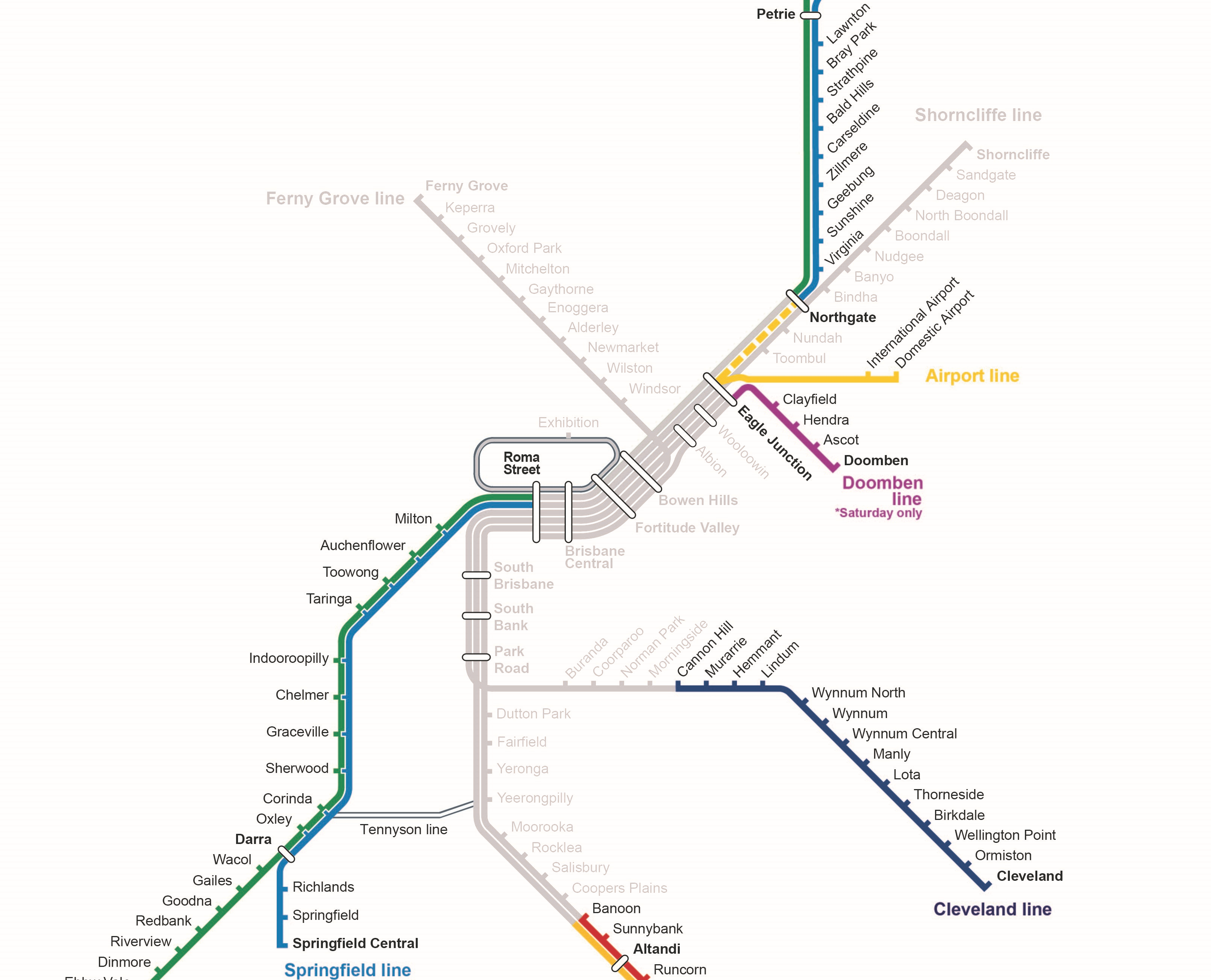 An image showing the track closures on map of train lines