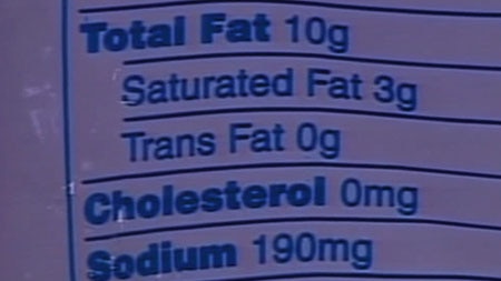 A food nutrition label
