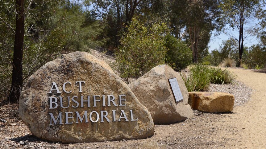 Entering the ACT Bushfire Memorial in Stromlo Forest Park.