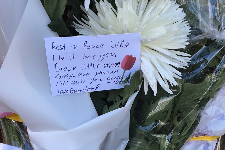 Flowers left for Luke Lee