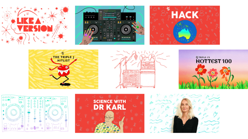 Selections include Like a Version, Hack, the triple J hitlist, triple j's Hottest 100 and Science with Doctor Karl