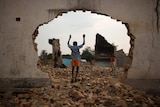 A boy plays in the Central African Republic