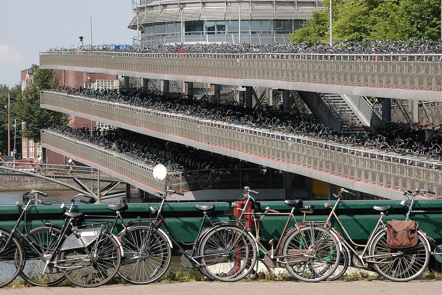 A multi-storey bicycle park