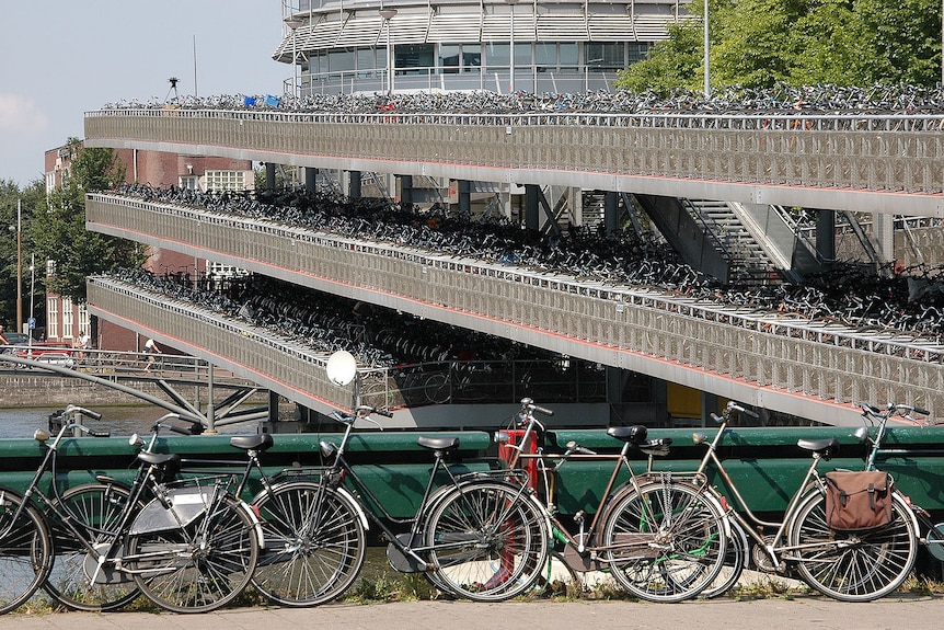 A multi-storey bicycle park