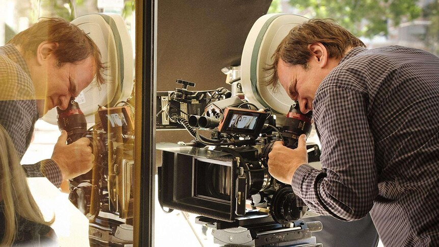 Quentin Tarantino on set of Once Upon A Time In Hollywood.