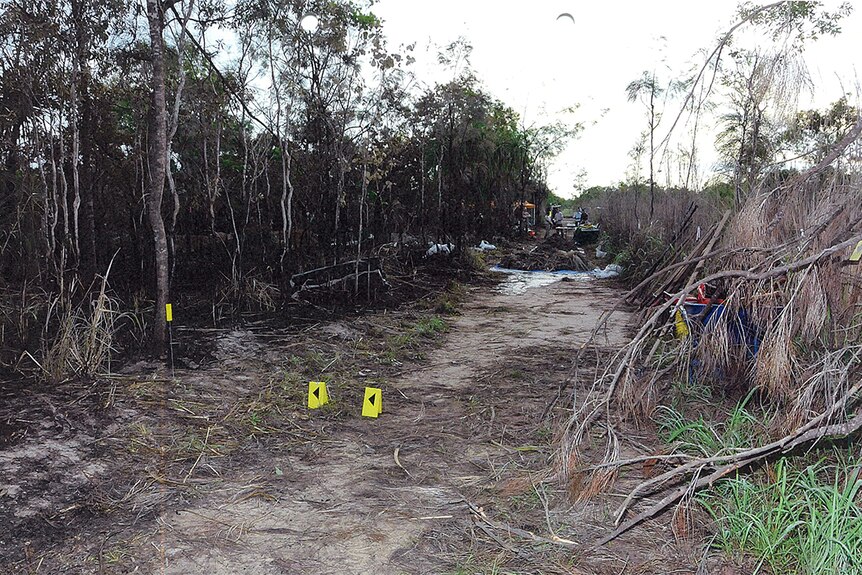 The suspected crime scene where it is alleged Carlie Sinclair was buried