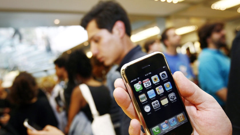 The new iPhone inside the Apple Store in New York