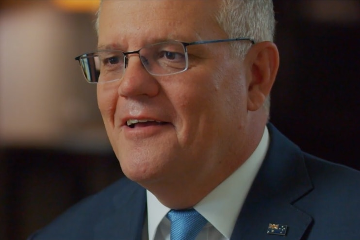 Scott Morrison looking at the camera and smiling in this screenshot from an election ad.