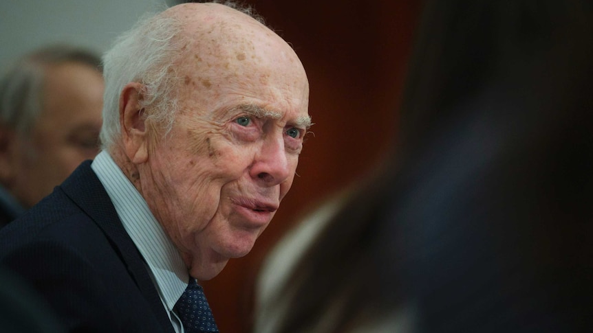 US Nobel laureate biologist James Watson visits the Russian Academy of Sciences in Moscow, Russia.