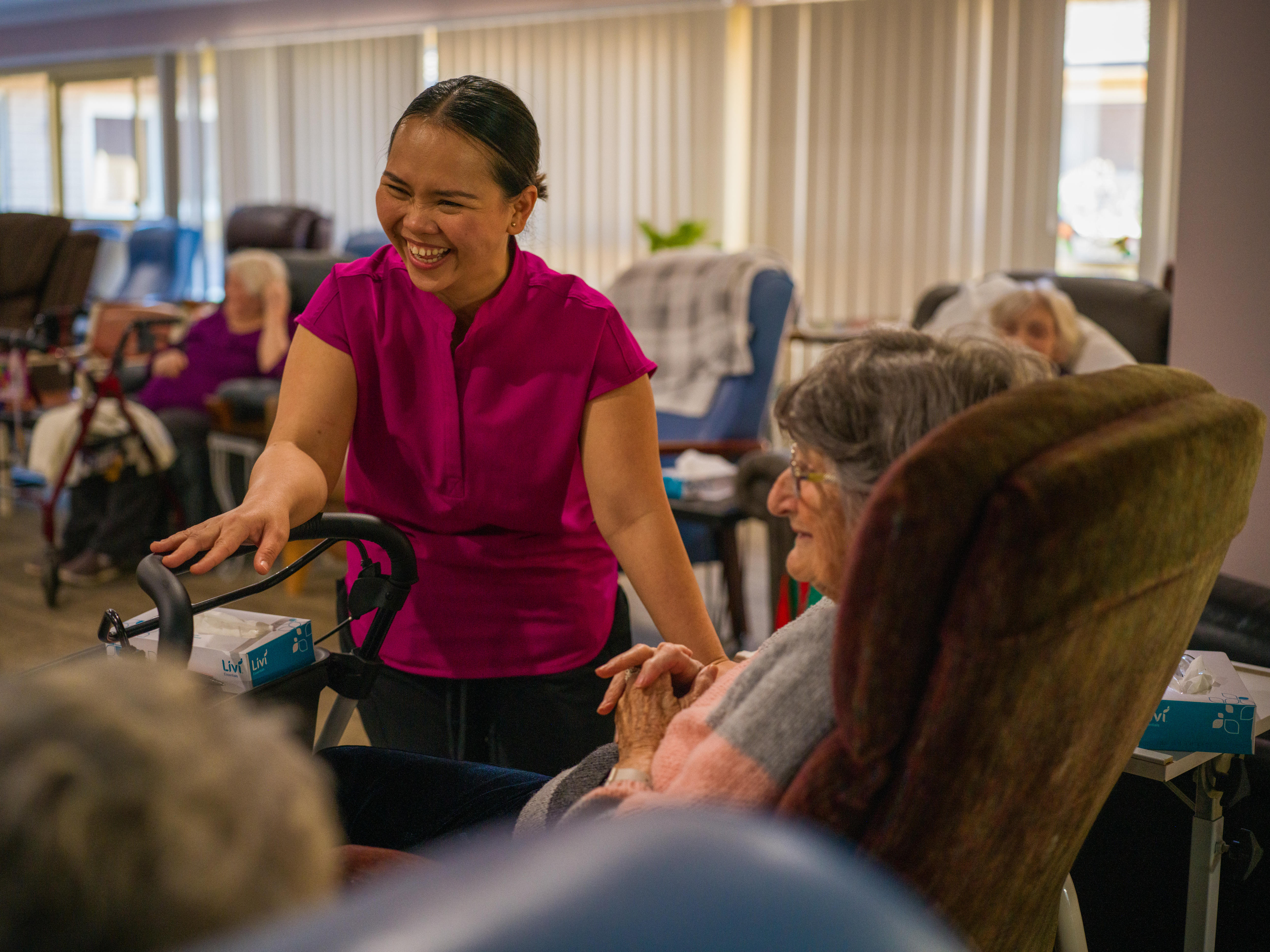 April Laguros came from the Philippines to save a regional aged care facility