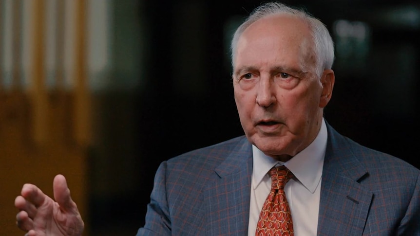 Paul Keating speaking to an interviewer.