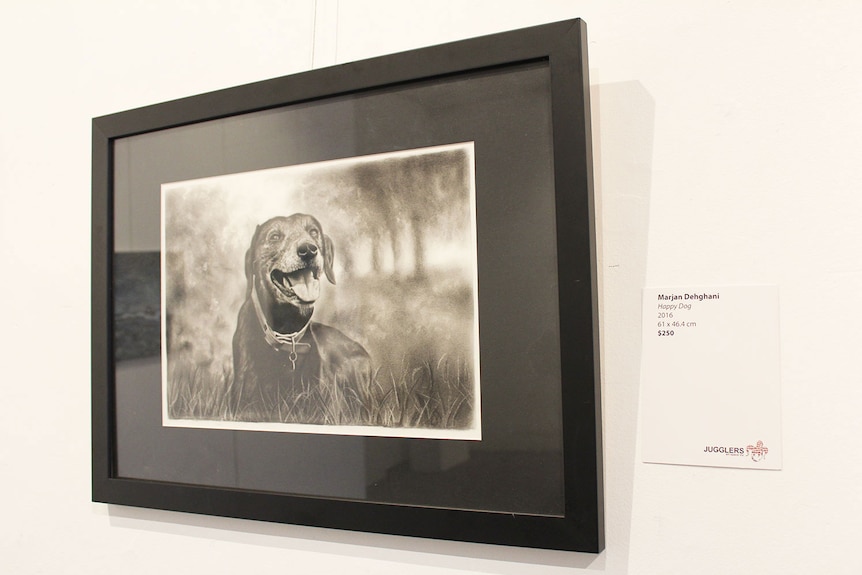 Photographic artwork by refugee Marjan Dehghani - Happy dog