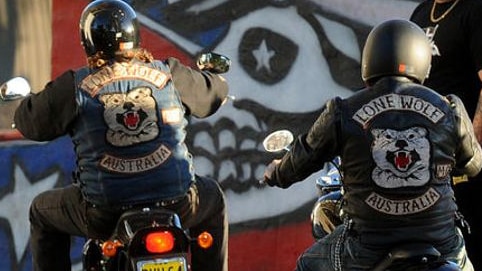 Members of the Lone Wolf Motorcycle gang.