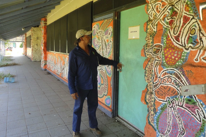 James Birdy Birch at the disused Oombulgurri school