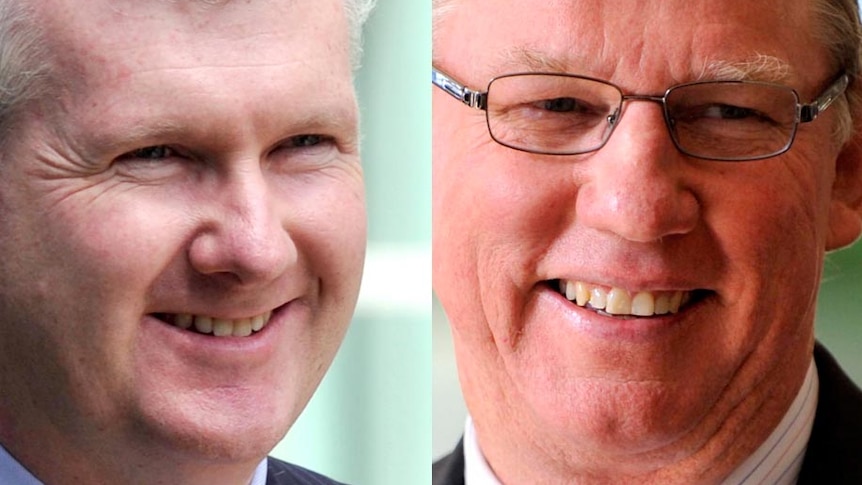 Tony Burke (left) says the suggestion by Jeff Seeney that federal approval will hold up the project is 'ridiculous'.