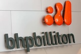 The BHP Billiton logo at the company's Melbourne headquarters