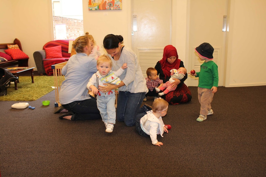 Mums take a time out from shopping at the Haven