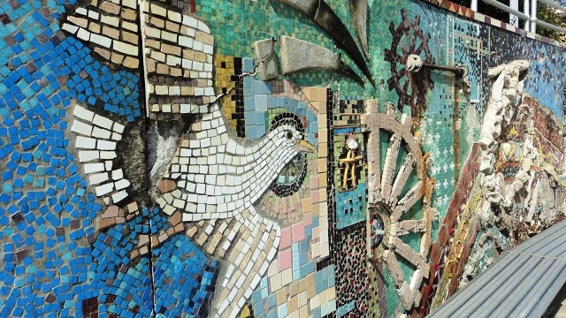 Suzanne Holman's Bondi mosaics at Bondi Beach in Sydney.