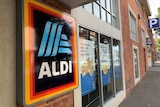 Aldi Supermarket shop front in South Melbourne.