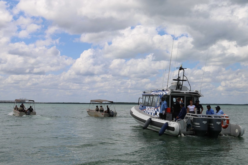 Three boats in Darwin Harbour