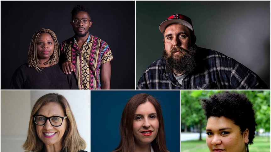 Patrisse Cullors and Rodney Divelus, Ryan Griffen, Anita Heiss, Randa Abdel-Fattah, Candy Bowers.