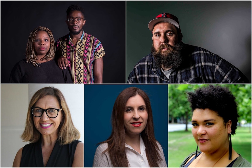 Patrisse Cullors and Rodney Divelus, Ryan Griffen, Anita Heiss, Randa Abdel-Fattah, Candy Bowers.