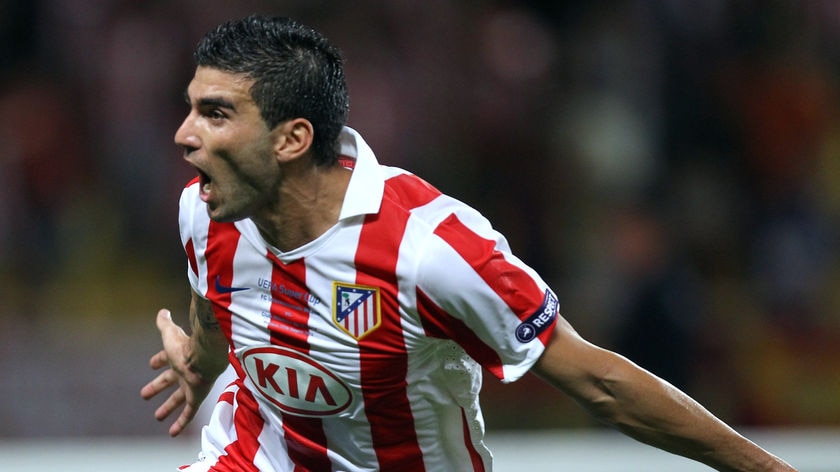 Atletico Madrid's Jose Antonio Reyes celebrates the opener.