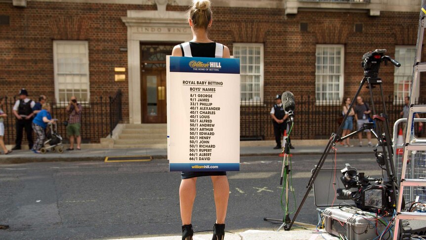 A bookmaker presents the latest odds on boys names for Royal baby.